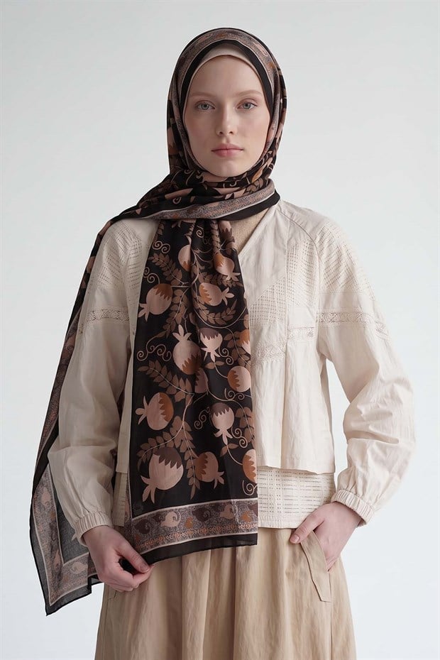 Camel Nar Desenli Royal Şal
