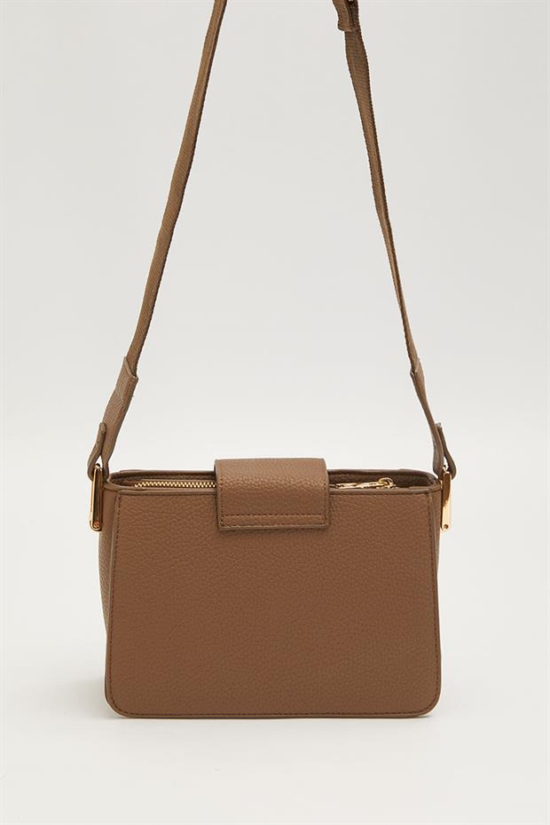 Camel Ön Cep Detaylı Omuz Çantası