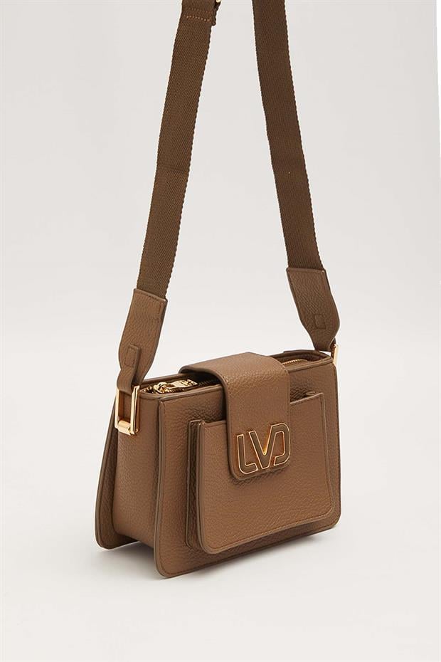 Camel Ön Cep Detaylı Omuz Çantası