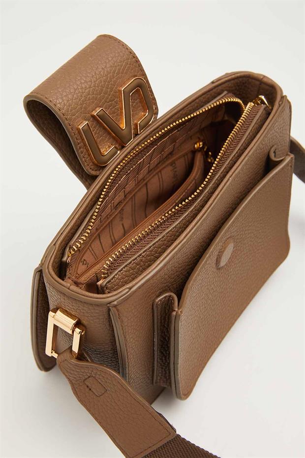 Camel Ön Cep Detaylı Omuz Çantası