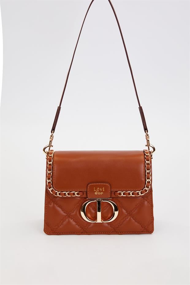 Camel Örgü Kapak Model Omuz Çantası