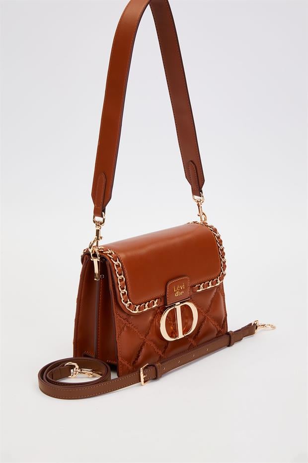 Camel Örgü Kapak Model Omuz Çantası