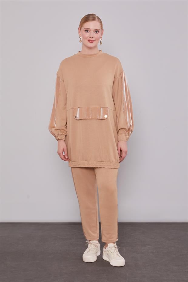 Camel Parıltılı Şerit Detay İkili Takım