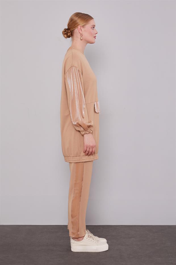 Camel Parıltılı Şerit Detay İkili Takım