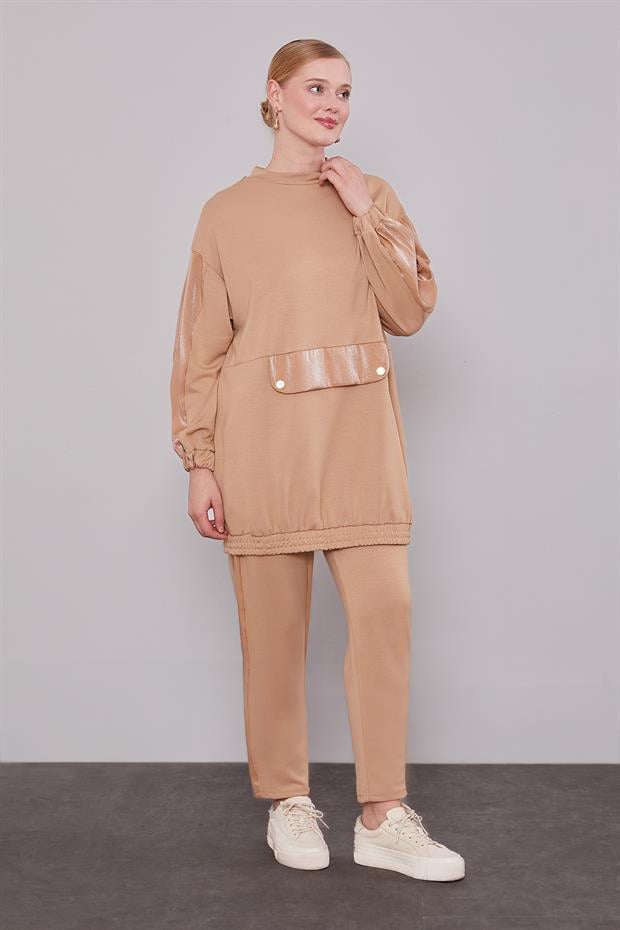 Camel Parıltılı Şerit Detay İkili Takım