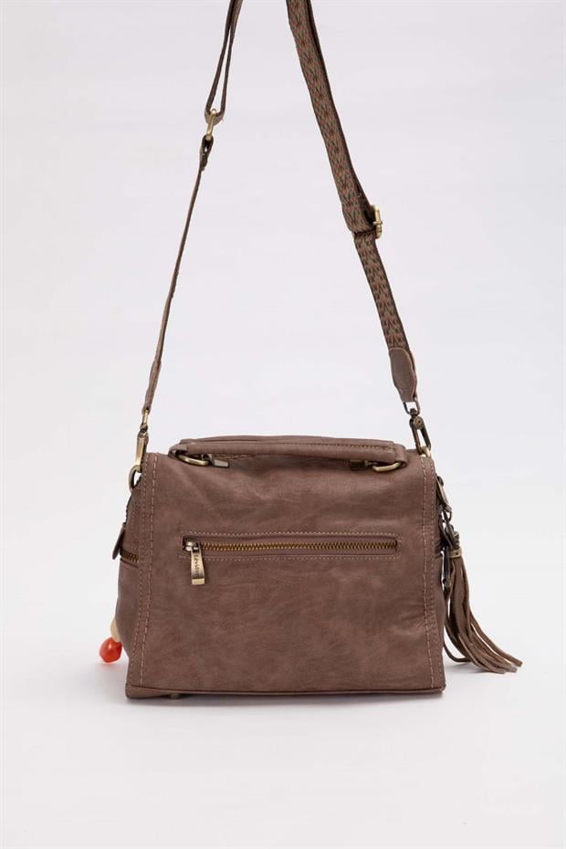 Camel Püskül Detay Omuz Çantası