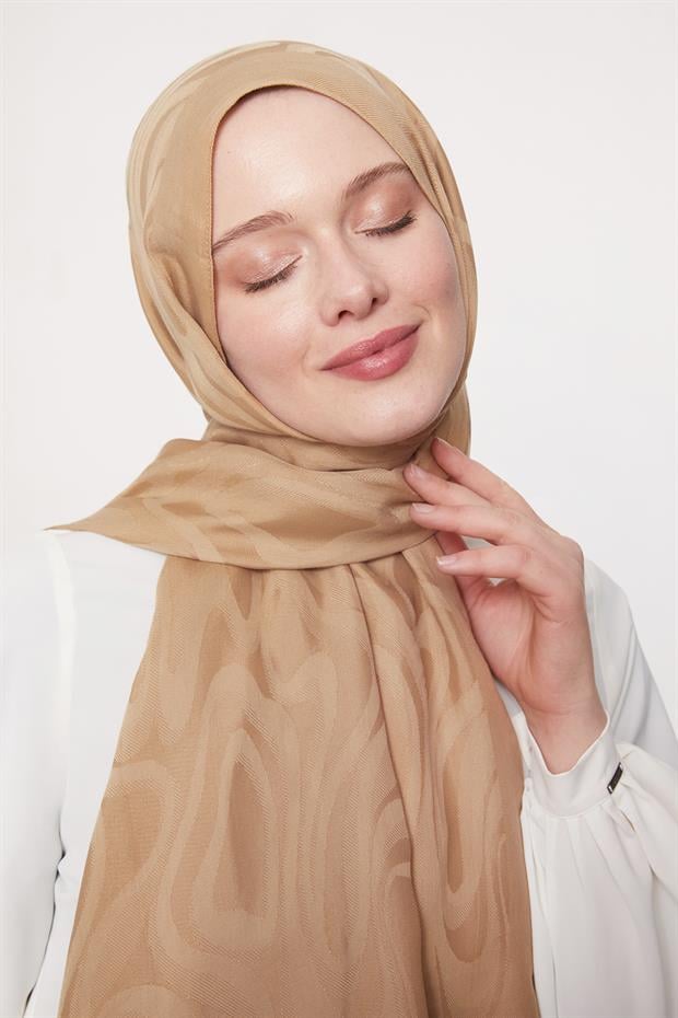 Camel Soyut Desen Grazia Şal