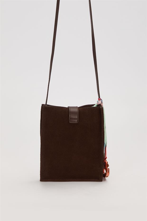 Camel Süet Uzun Askılı Omuz Çantası