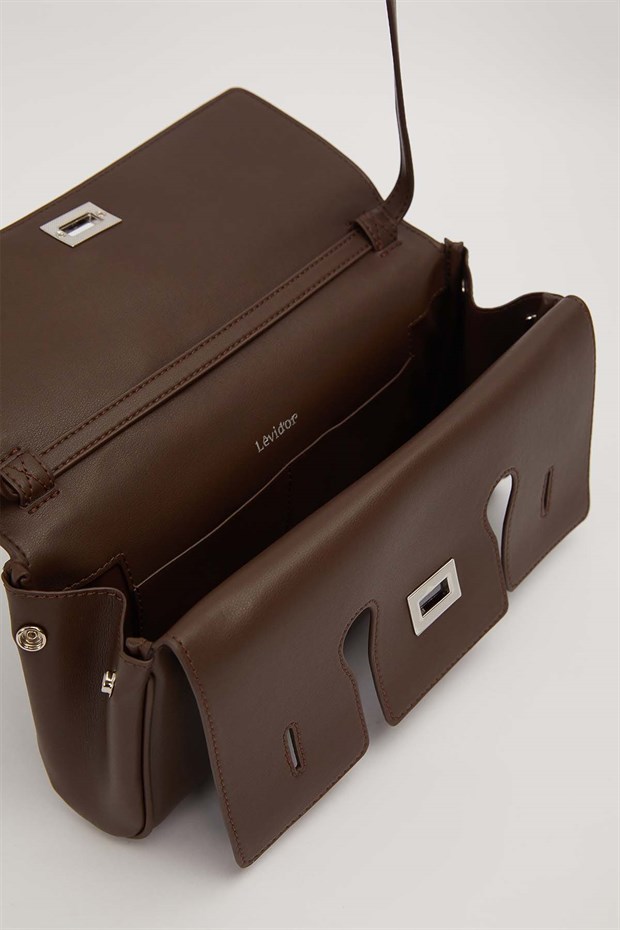 Camel Yatay Form Omuz Çantası