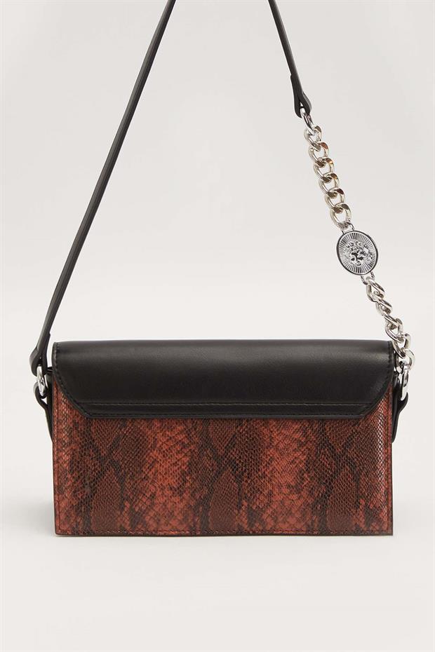 Camel Yılan Derisi Görünümlü Omuz Çantası