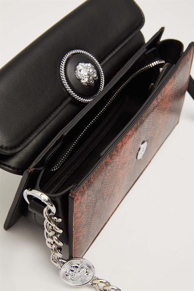 Camel Yılan Derisi Görünümlü Omuz Çantası