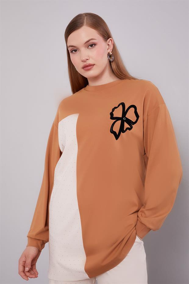 Camel Yonca Desen Detaylı İkili Takım