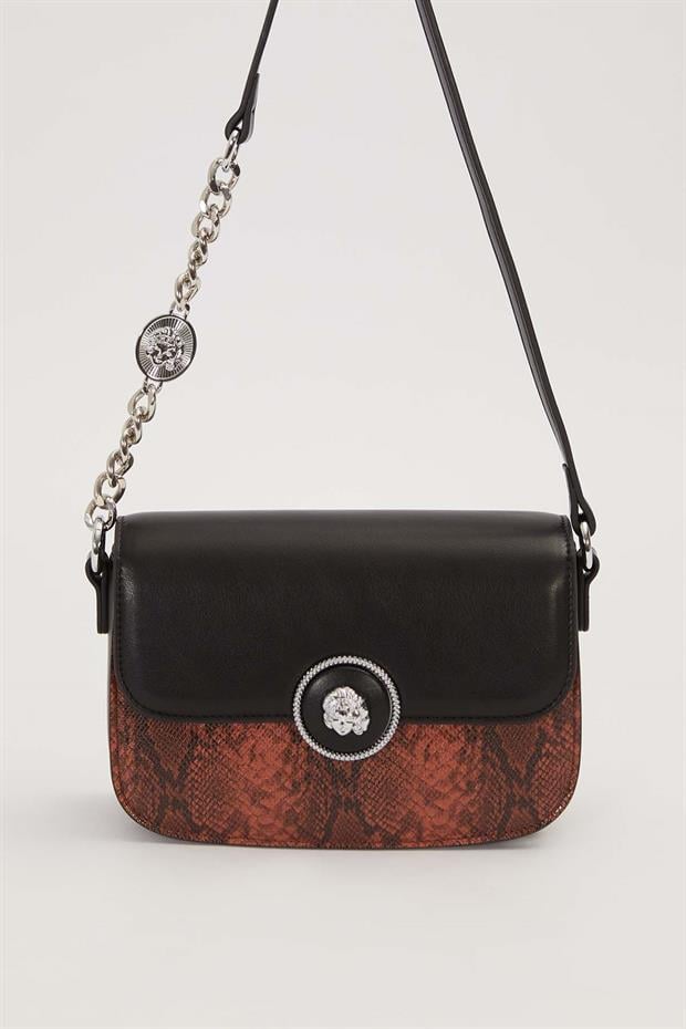 Camel Zincir Ve Deri Askılı Omuz Çantası