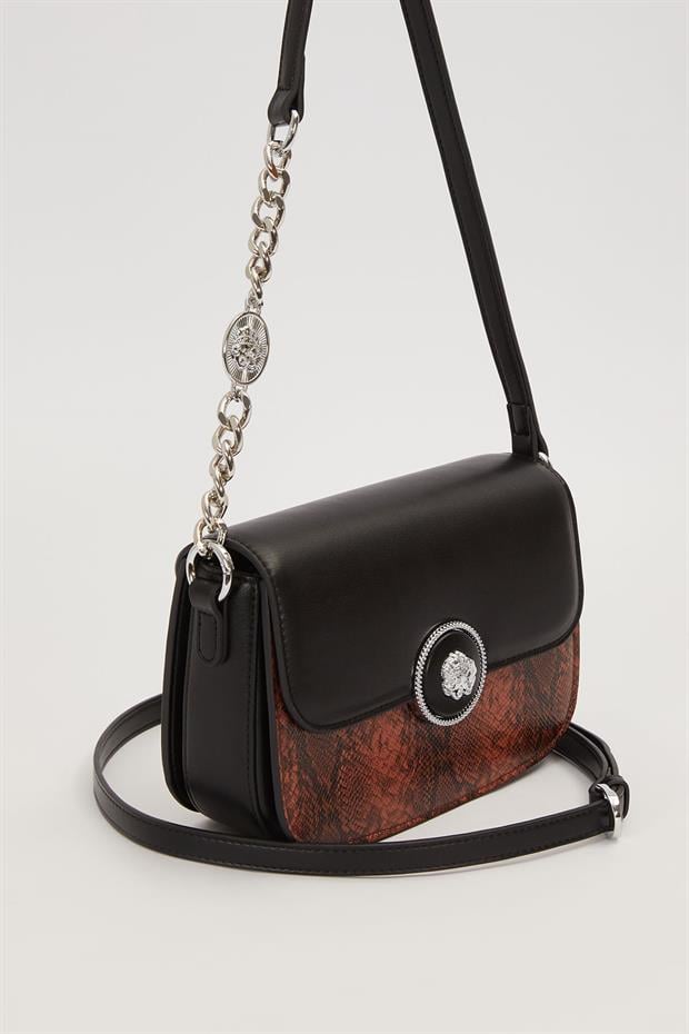 Camel Zincir Ve Deri Askılı Omuz Çantası