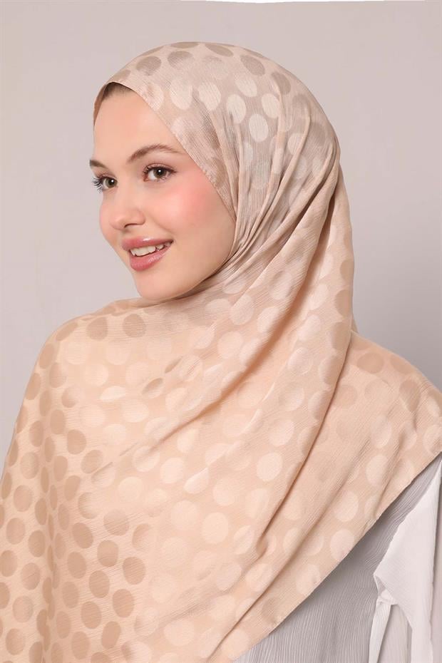 Cappuccino Benek Desenli Jakar Capri Şal