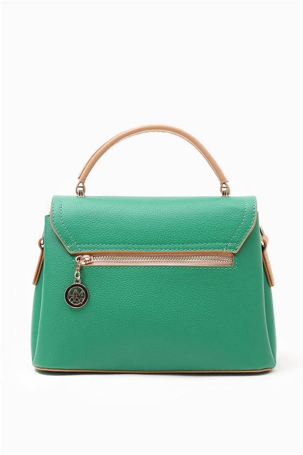 Çimen Yeşili - Camel Dikdörtgen Çok Gözlü El Çantası