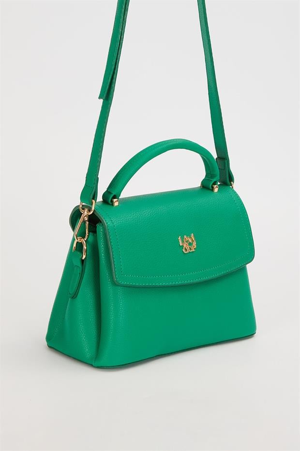 Çimen Yeşili Dikdörtgen Çok Gözlü El Çantası