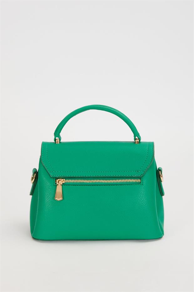 Çimen Yeşili Dikdörtgen Çok Gözlü El Çantası