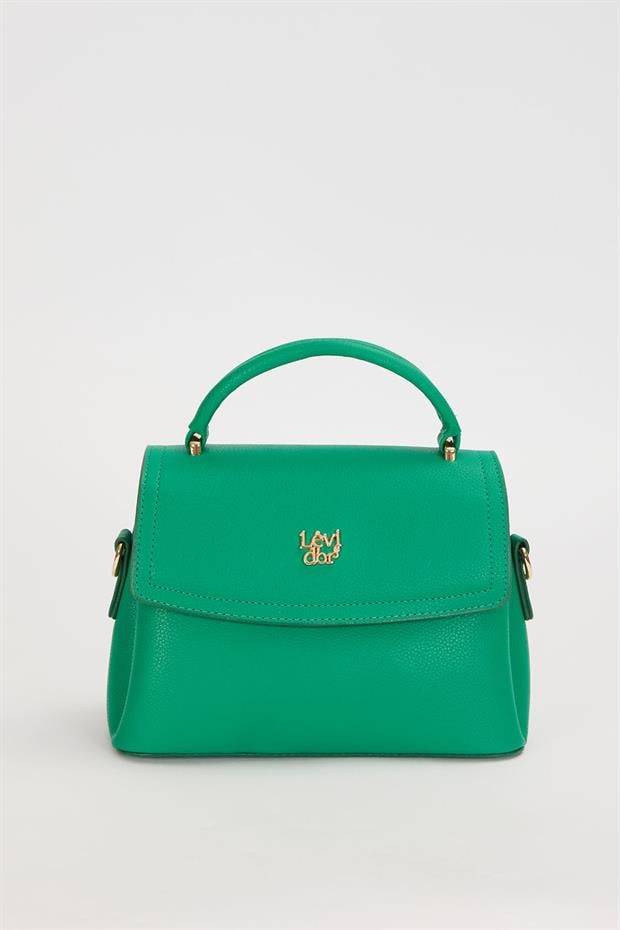 Çimen Yeşili Dikdörtgen Çok Gözlü El Çantası