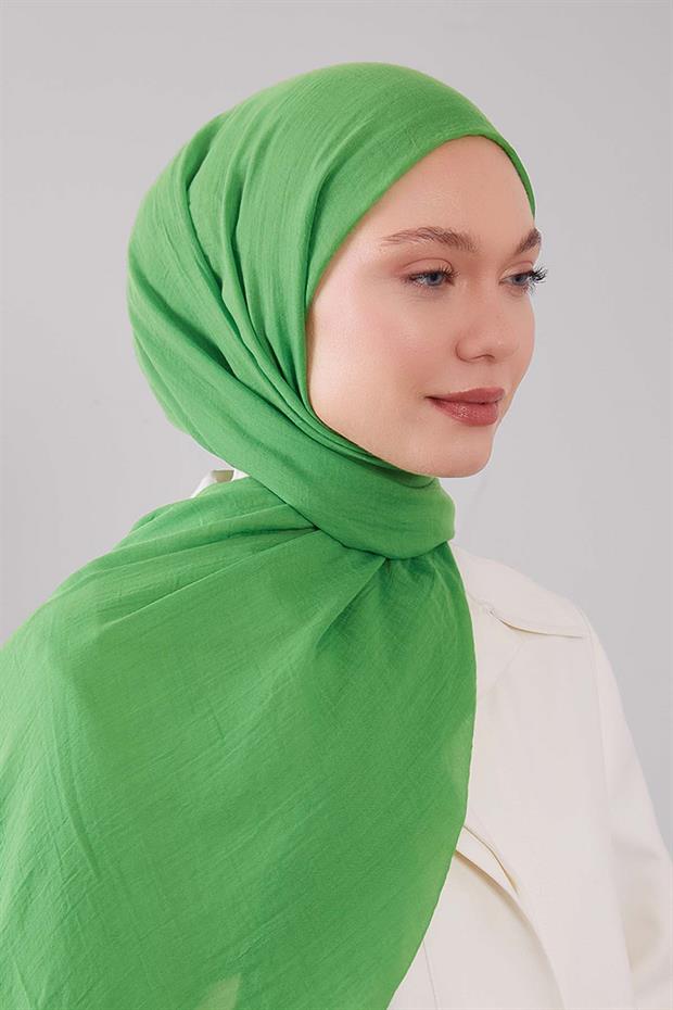 Çimen Yeşili Düz Hawai Şal