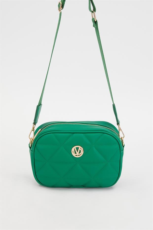 Çimen Yeşili Kapitone Ayarlanabilir Omuz Çantası