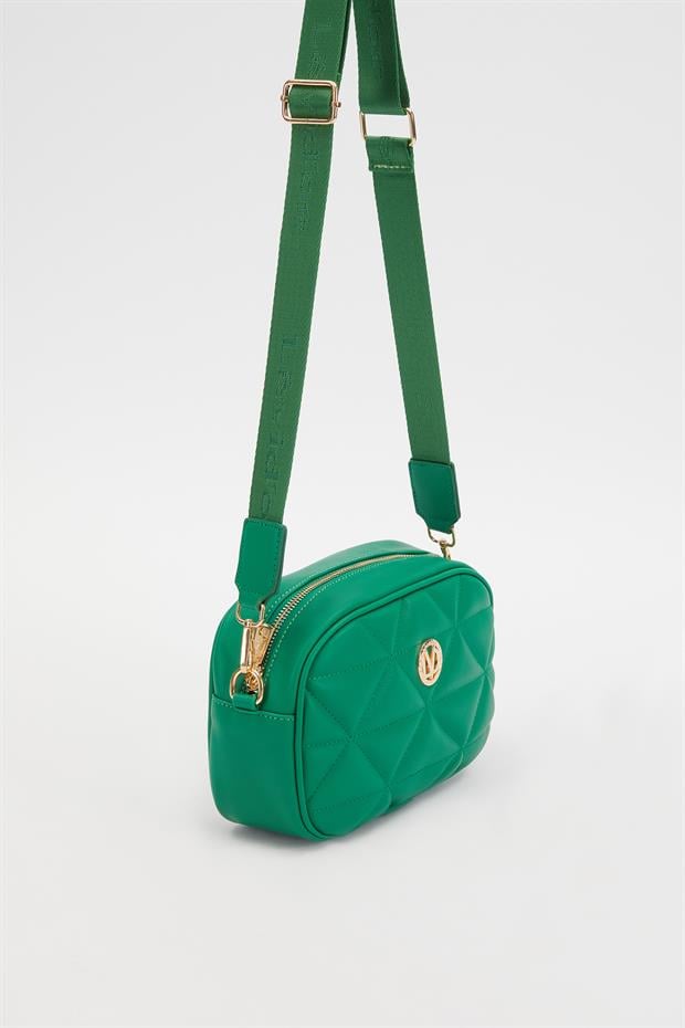Çimen Yeşili Kapitone Ayarlanabilir Omuz Çantası