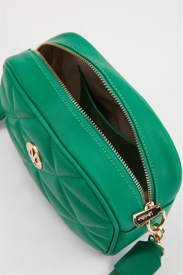 Çimen Yeşili Kapitone Ayarlanabilir Omuz Çantası