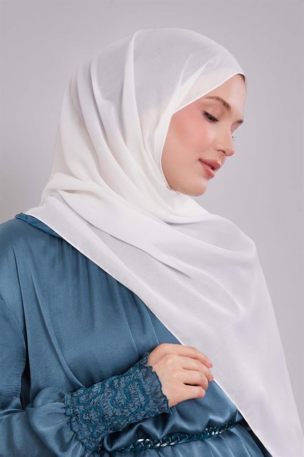 Ekru Düz Premium Abiye Şal