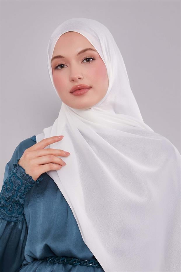Ekru Düz Premium Abiye Şal