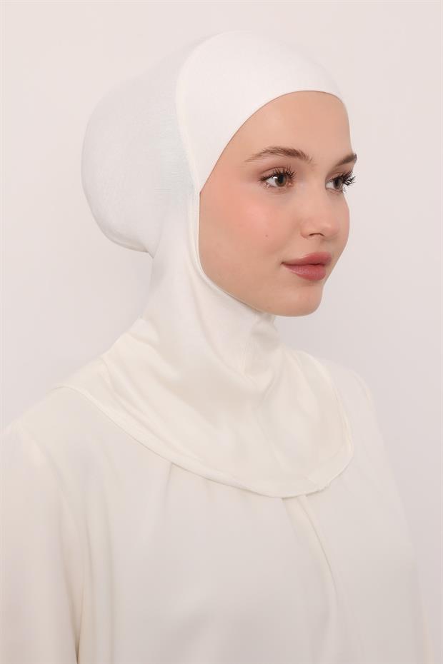 Ekru Hijabchi Boyunluklu Bone
