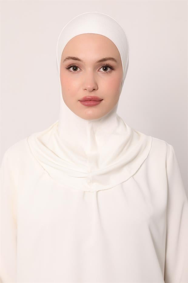 Ekru Hijabchi Boyunluklu Bone