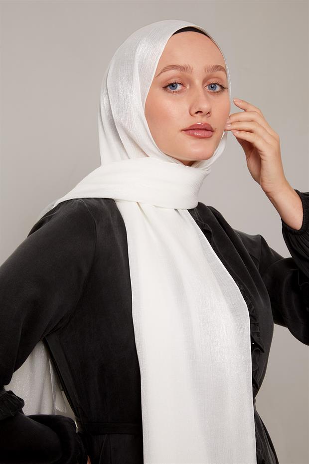 Ekru Kristal Abiye Şal