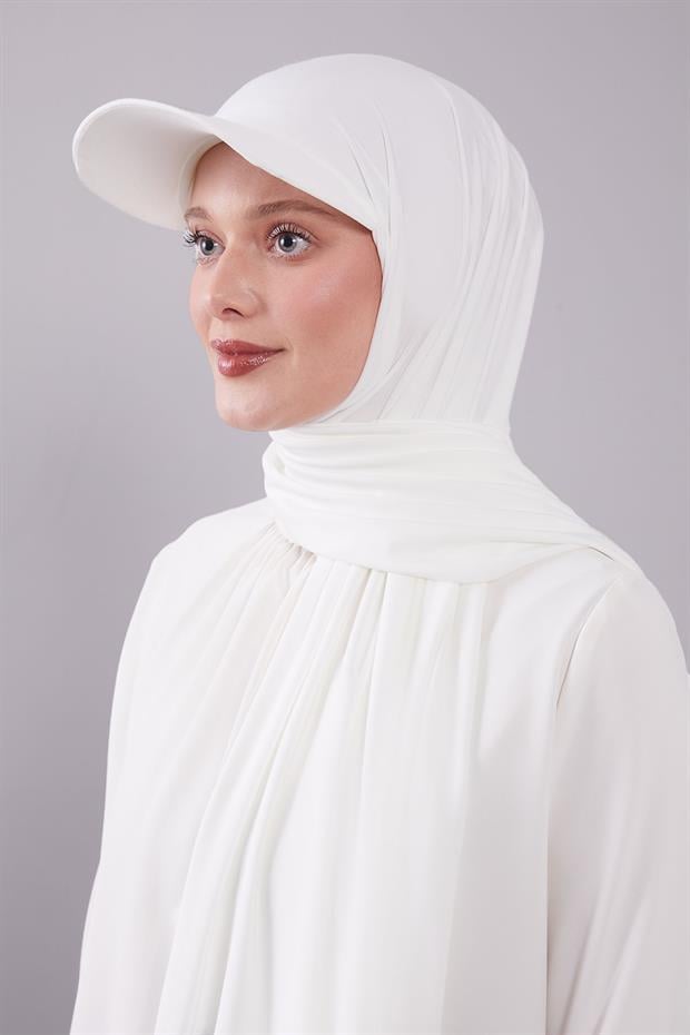 Ekru Pratik Şapkalı Şal