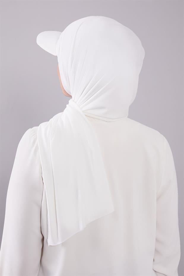 Ekru Pratik Şapkalı Şal