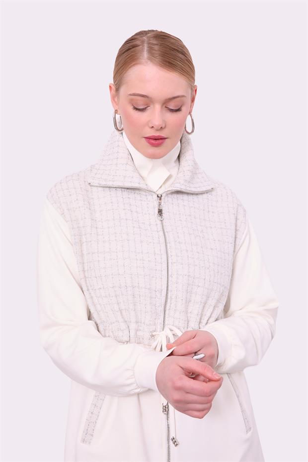 Ekru Tüvit Üst Detaylı İkili Takım