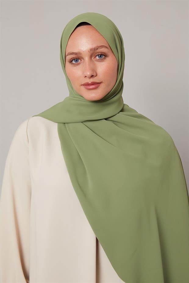 Fıstık Yeşili Düz Trend Şal