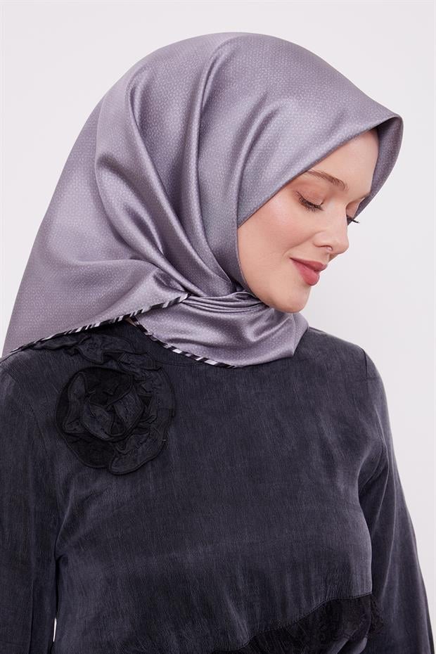 Füme Benekli Twill İpek Eşarp