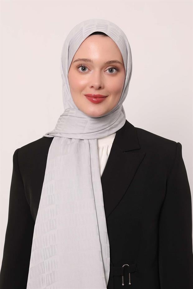 Füme Damla Desen Blue Jakar Şal