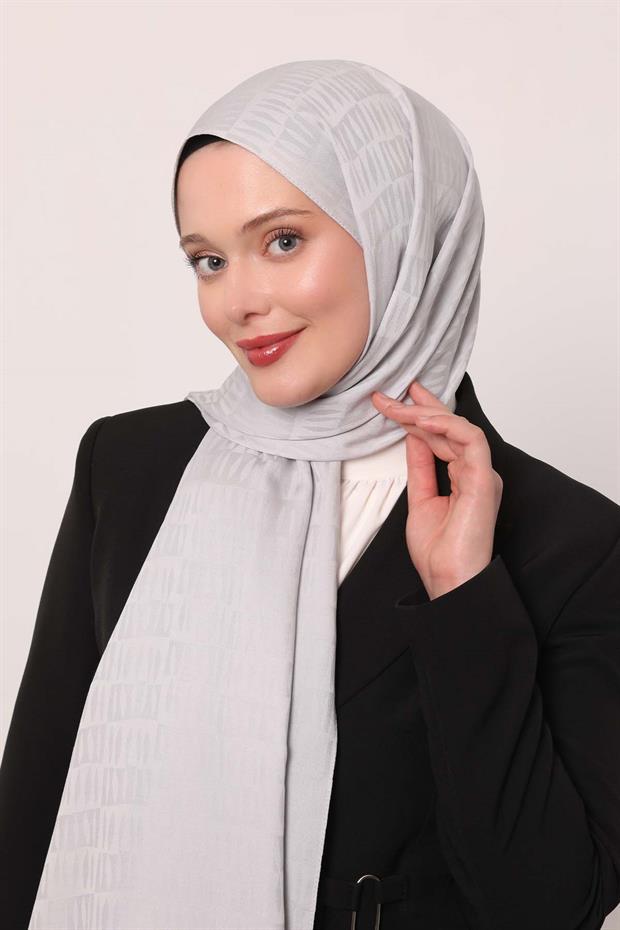 Füme Damla Desen Blue Jakar Şal