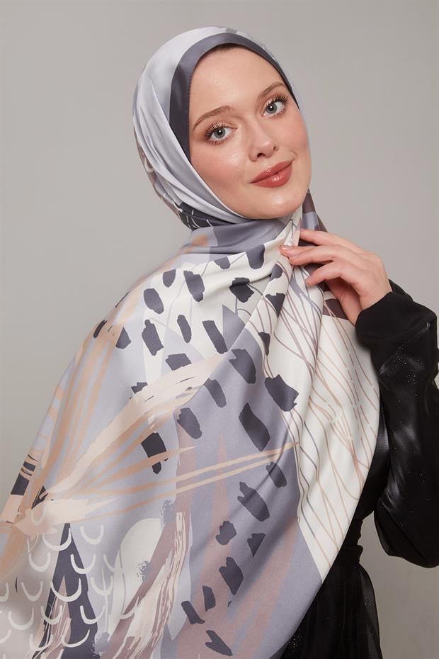 Füme Fırçalı Desen Twill Şal