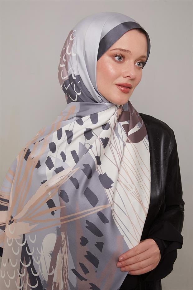 Füme Fırçalı Desen Twill Şal