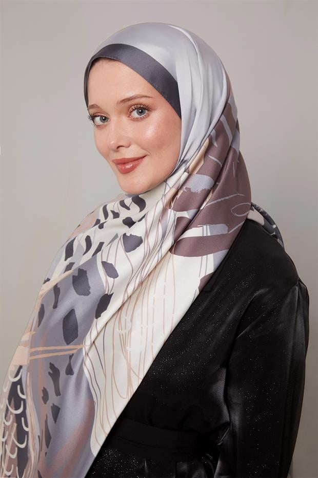 Füme Fırçalı Desen Twill Şal