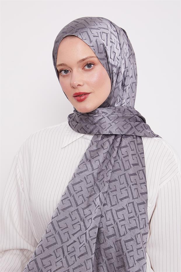 Füme L Desen İtalyan Jakar Şal