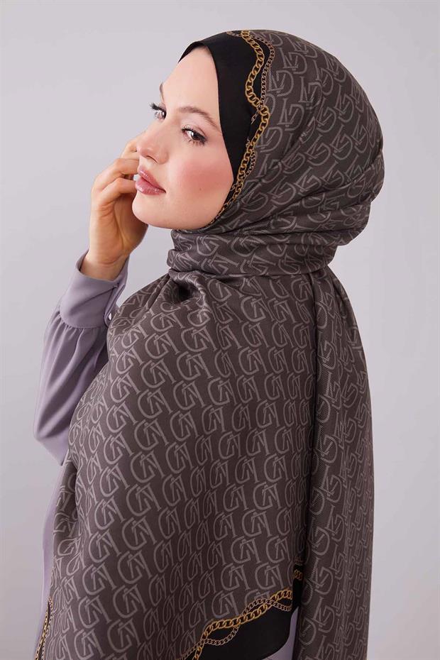 Füme LVD Baskılı Yün İpek Şal