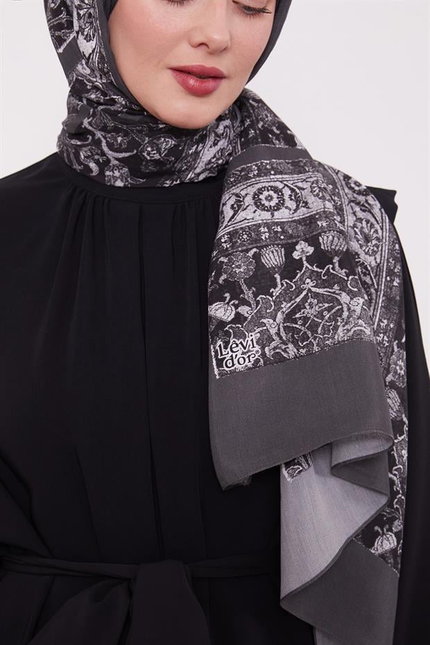 Füme Motif Desen Royal Şal