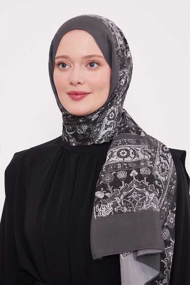 Füme Motif Desen Royal Şal