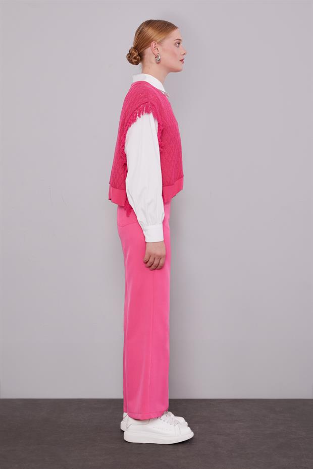 Fuşya Cepli Pantolon