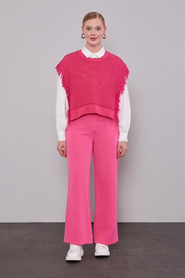 Fuşya Cepli Pantolon