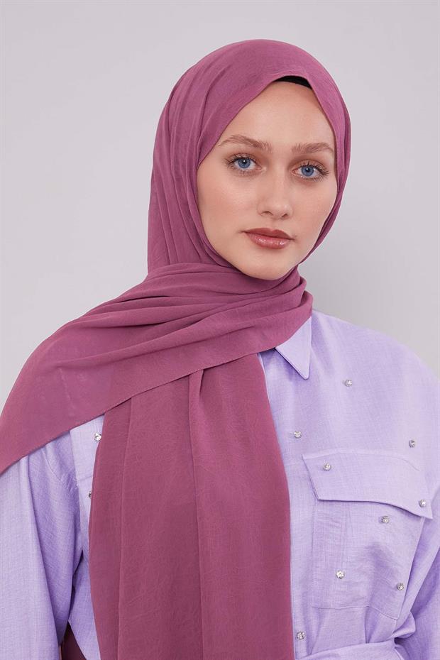 Fuşya Frozen Krep Şal