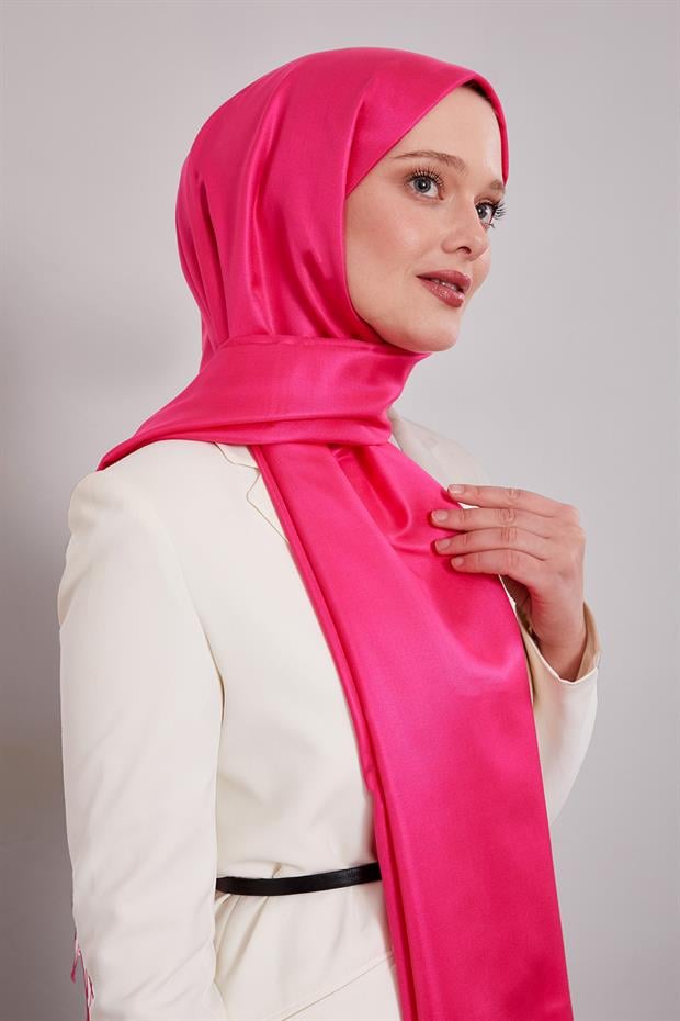 Fuşya İpek Şal